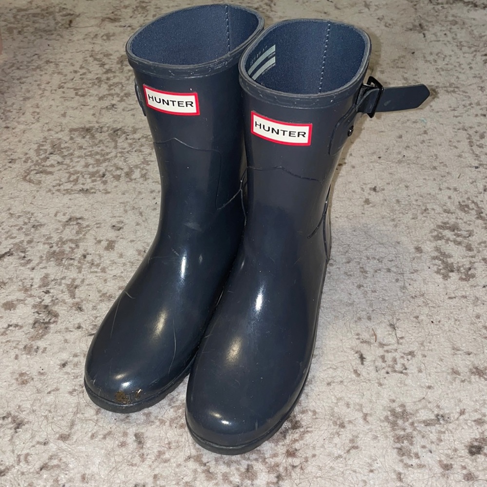 Hunter rain boots grey